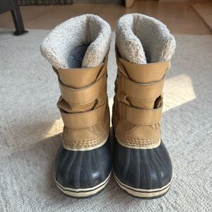 Sorel Kids Tan and Black Winter Boots